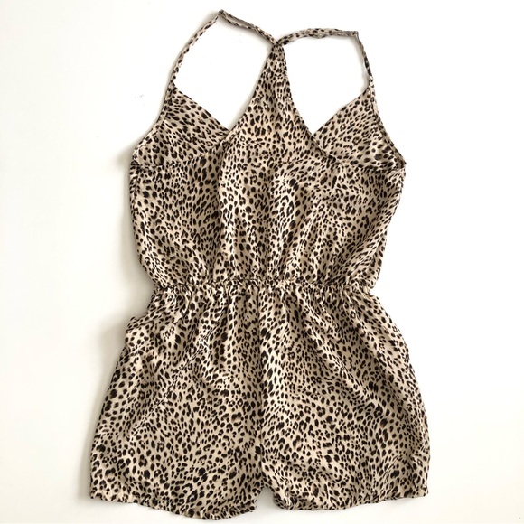 STORIA Leopard Print Romper With Pockets Size L - Picture 5 of 6